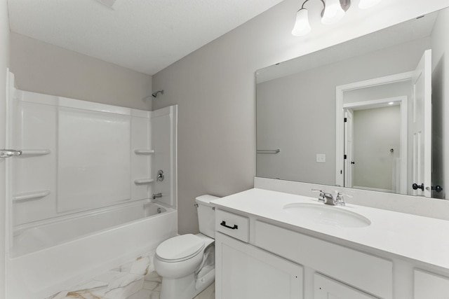 2720 Kepler Ave NE, Saint Michael, MN 55376 - full bathroom featuring marble finish floors, vanity, and washtub / shower combination
