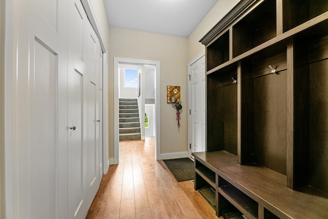 19550 Albany Cir NW, Elk River, MN 55330 - mudroom featuring light wood-style flooring and baseboards
