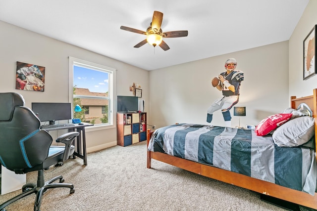 19550 Albany Cir NW, Elk River, MN 55330 - carpeted bedroom with a desk and a ceiling fan