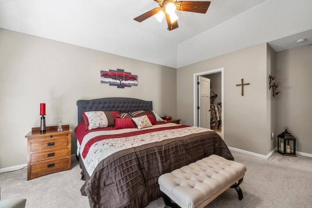 722 Hilltop Dr, Taylors Falls, MN 55084 - carpeted bedroom featuring a walk in closet, a ceiling fan, and a closet