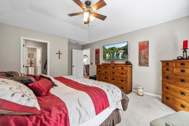 722 Hilltop Dr, Taylors Falls, MN 55084 - bedroom featuring light carpet, a ceiling fan, and a raised ceiling