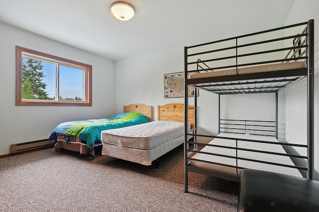 19316 Miller Rd, Dell Grove Twp, MN 55072 - carpeted bedroom with baseboards and a baseboard radiator