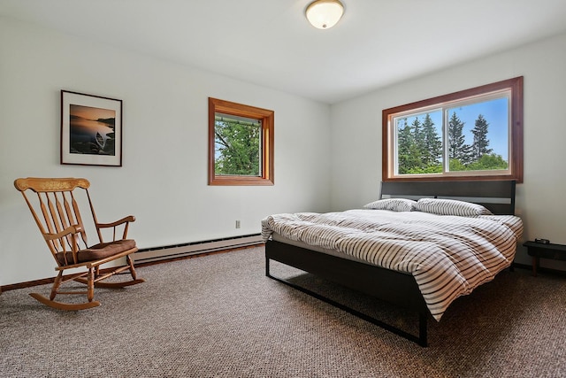 19316 Miller Rd, Dell Grove Twp, MN 55072 - carpeted bedroom with a baseboard heating unit and multiple windows