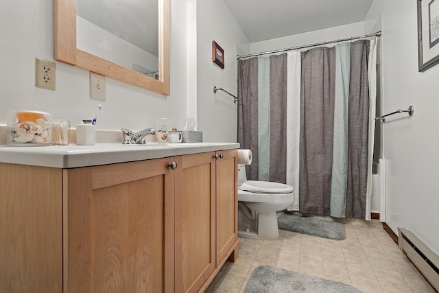 19316 Miller Rd, Dell Grove Twp, MN 55072 - full bath featuring baseboard heating, vanity, and shower / bath combo