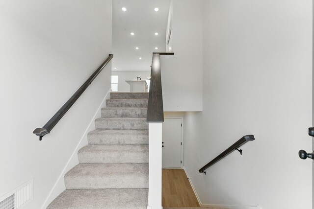 2726 Kepler Ave NE, Saint Michael, MN 55376 - stairs with recessed lighting and wood finished floors
