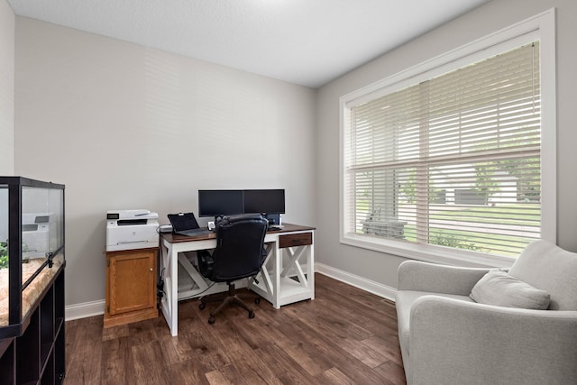 14675 77th St NE, Otsego, MN 55330 - office area featuring baseboards and dark wood-style floors