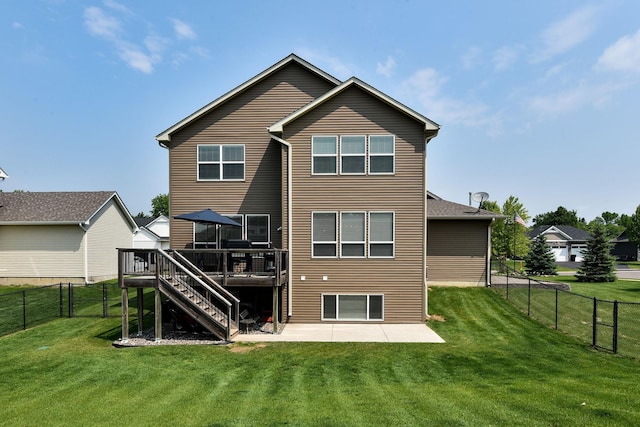 14675 77th St NE, Otsego, MN 55330 - rear view of property with a deck, a fenced backyard, stairs, and a patio area