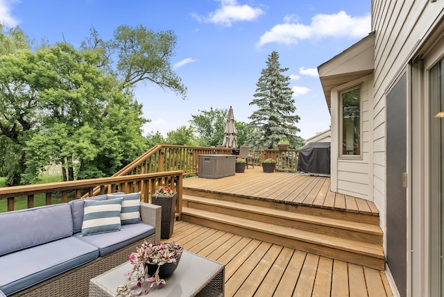 5278 River Wood Dr, Savage, MN 55378 - wooden terrace featuring outdoor lounge area and grilling area