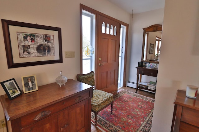 1138 Wintergreen Ln NE, Bemidji, MN 56601 - foyer entrance with healthy amount of natural light and wood finished floors