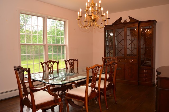 30155 Lakeview Ave, Wacouta Twp, MN 55066 - dining room featuring a chandelier and dark wood-type flooring