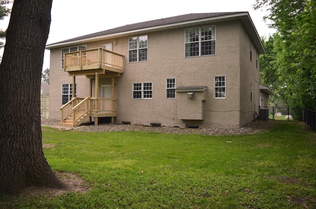 30155 Lakeview Ave, Wacouta Twp, MN 55066 - rear view of house with stucco siding and a balcony