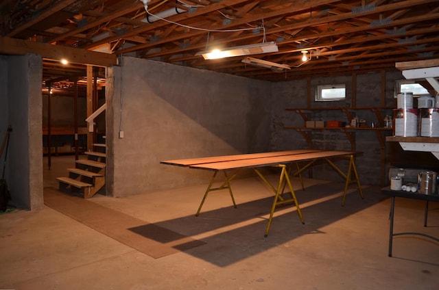 30155 Lakeview Ave, Wacouta Twp, MN 55066 - unfinished below grade area featuring stairway