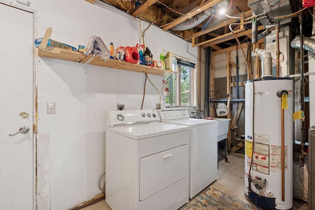 1650 107th Ave NW, Coon Rapids, MN 55433 - washroom with water heater and washing machine and dryer