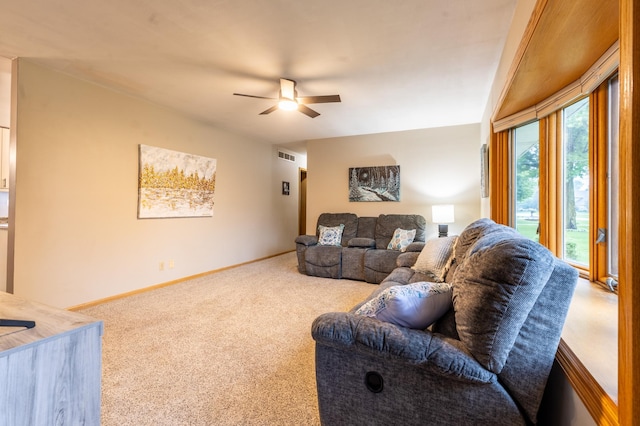 2303 9th Ave SW, Austin, MN 55912 - living room with carpet floors and ceiling fan