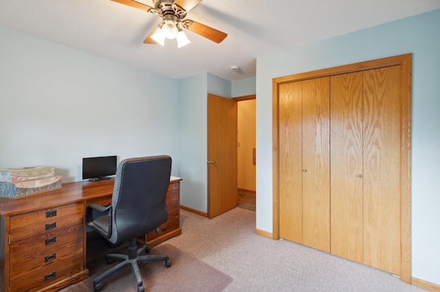 3147 94th Ln NE, Blaine, MN 55449 - home office featuring carpet flooring and ceiling fan