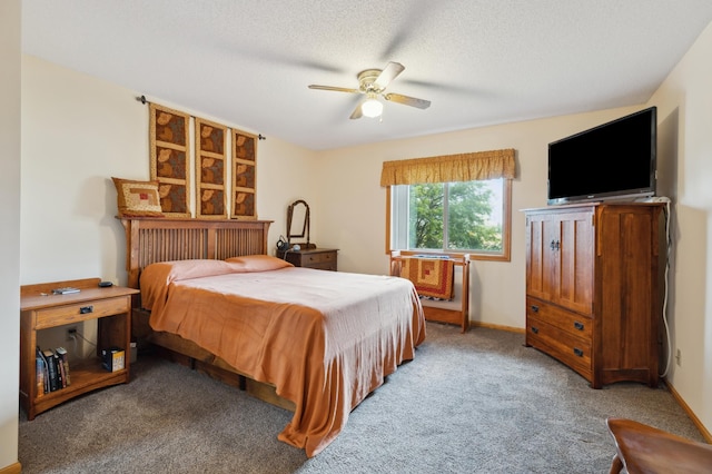 3147 94th Ln NE, Blaine, MN 55449 - bedroom with carpet flooring, ceiling fan, and a textured ceiling