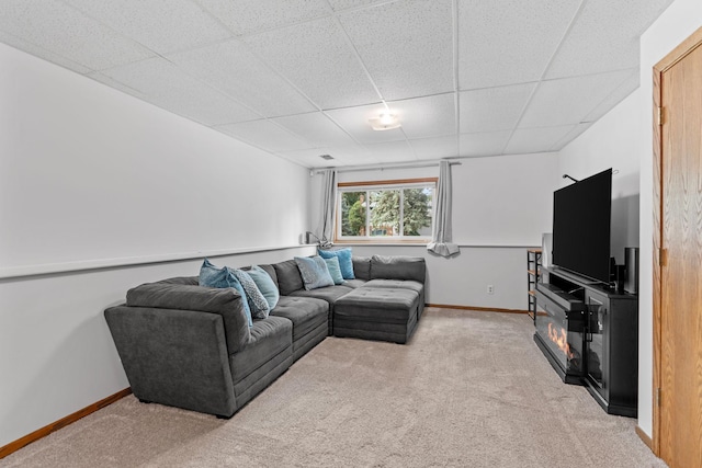 14258 Towers Ln, Eden Prairie, MN 55347 - living room featuring carpet flooring and a paneled ceiling