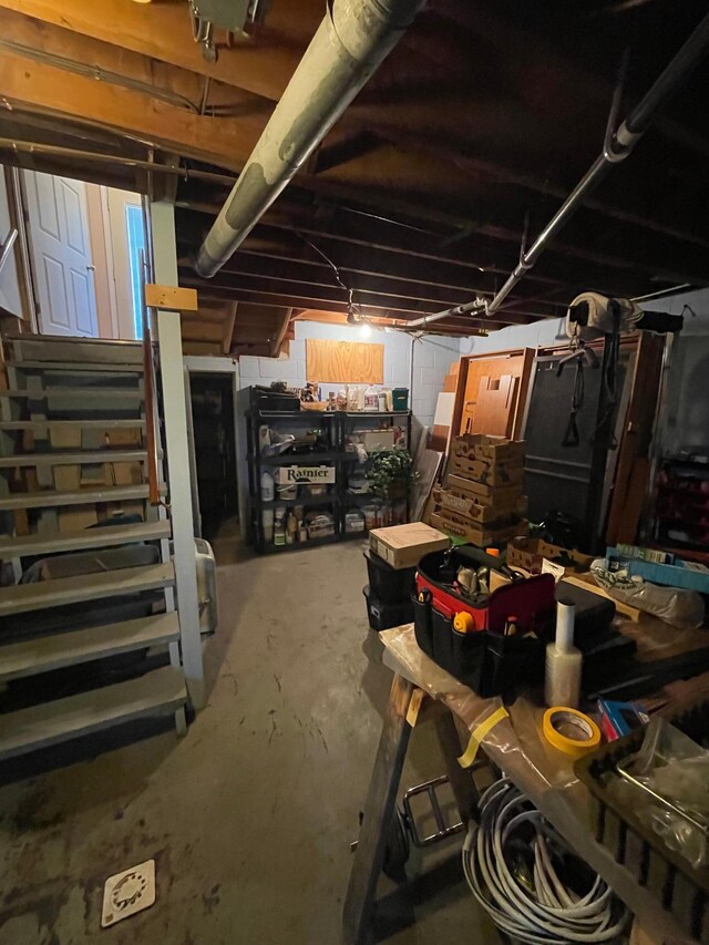 38481 County Highway 41, Star Lake Twp, MN 56528 - below grade area featuring stairway