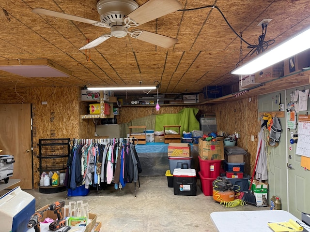 1951 Wolf Lake Dr SE, Bemidji, MN 56601 - storage area with a ceiling fan
