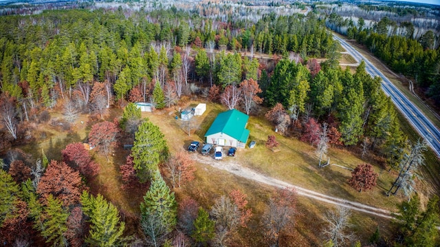 1951 Wolf Lake Dr SE, Bemidji, MN 56601 - aerial overview of property's location with a heavily wooded area