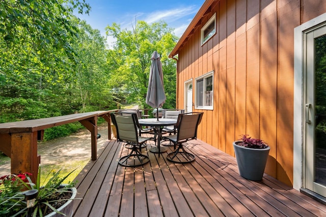 43784 Spider Lake Rd, Marcell, MN 56657 - deck featuring outdoor dining area