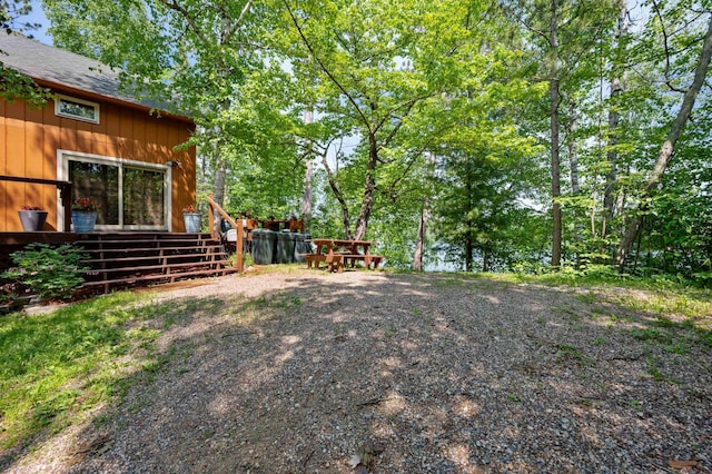 43784 Spider Lake Rd, Marcell, MN 56657 - view of yard featuring a wooden deck