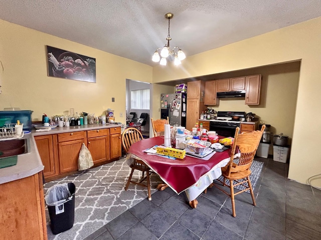 328 Edmund Ave, Saint Paul, MN 55103 - dining area with a chandelier and a textured ceiling