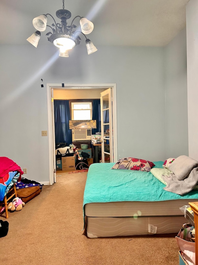 328 Edmund Ave, Saint Paul, MN 55103 - carpeted bedroom featuring cooling unit and a chandelier