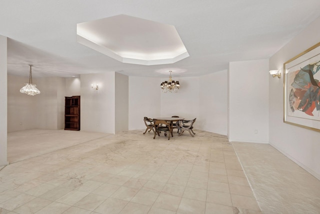 6541 Beach Rd, Eden Prairie, MN 55344 - dining room with a chandelier and a raised ceiling