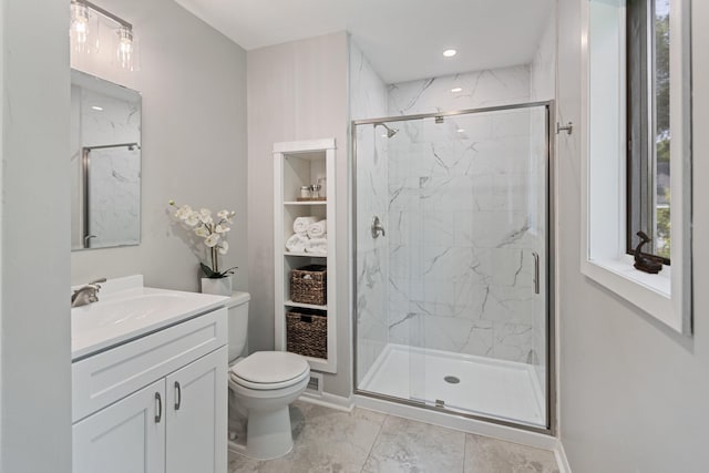 810 7th St NW, Faribault, MN 55021 - full bath with vanity and a marble finish shower