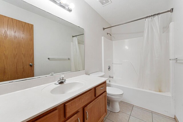 4929 Valley Dr NW, Rochester, MN 55901 - full bathroom featuring vanity, shower / tub combo, and tile patterned floors