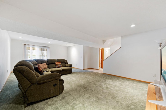4929 Valley Dr NW, Rochester, MN 55901 - living area featuring carpet and recessed lighting