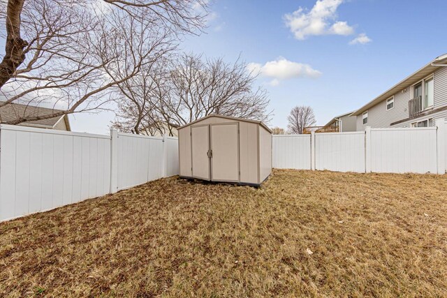 4929 Valley Dr NW, Rochester, MN 55901 - fenced backyard featuring a shed
