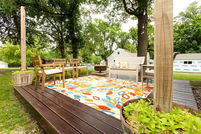 202 Park St, Alexandria, MN 56308 - wooden terrace featuring view of scattered trees