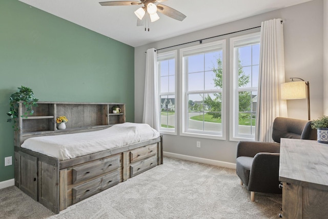 3841 Hyde Ave N, Oakdale, MN 55128 - bedroom with multiple windows, carpet, and a ceiling fan
