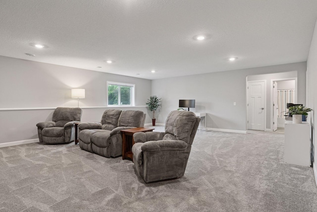 3841 Hyde Ave N, Oakdale, MN 55128 - living room with carpet flooring, recessed lighting, and a textured ceiling