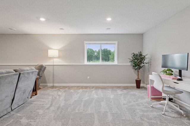 3841 Hyde Ave N, Oakdale, MN 55128 - office space featuring carpet flooring, a textured ceiling, and recessed lighting