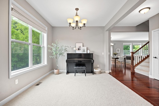 13332 Coachford Ave, Rosemount, MN 55068 - sitting room with a chandelier, plenty of natural light, and stairway