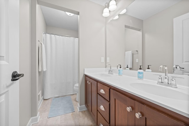 13332 Coachford Ave, Rosemount, MN 55068 - bathroom with double vanity and a shower with shower curtain