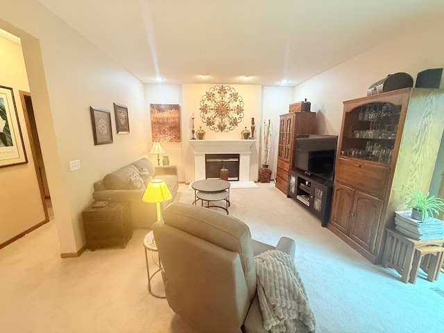 2228 Douglynn Ln, Saint Paul, MN 55119 - living area featuring light colored carpet and a glass covered fireplace