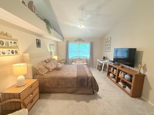 2228 Douglynn Ln, Saint Paul, MN 55119 - bedroom featuring carpet, lofted ceiling, and ceiling fan