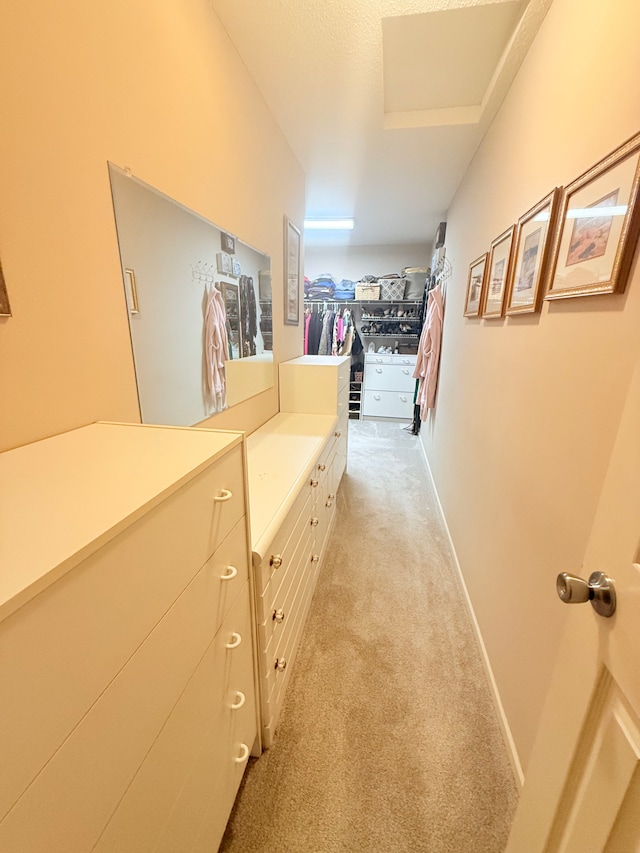 2228 Douglynn Ln, Saint Paul, MN 55119 - hallway featuring attic access and light colored carpet