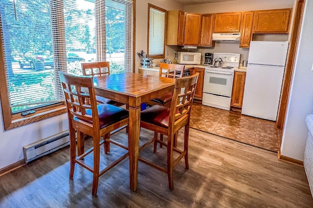 25150 Tame Fish Lake Rd Unit 552, Deerwood, MN 56444 - dining area with a baseboard heating unit and light wood finished floors