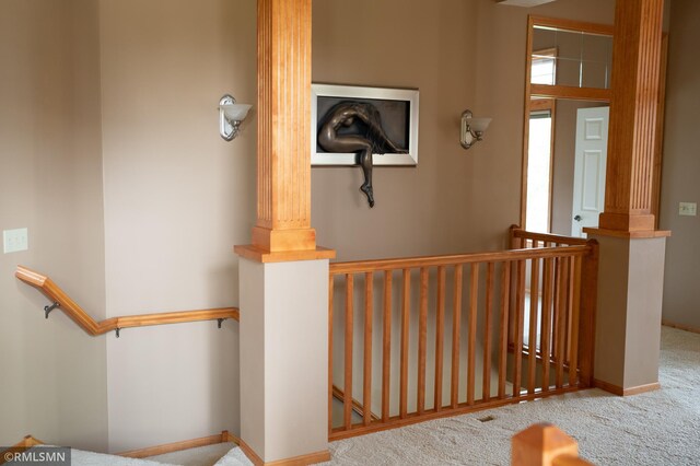 14578 Hunters Ln, Savage, MN 55378 - stairway with ornate columns and carpet