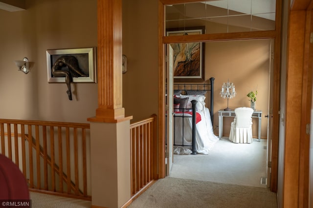 14578 Hunters Ln, Savage, MN 55378 - corridor featuring carpet floors and an upstairs landing