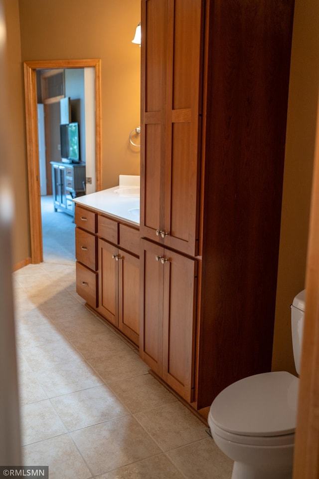 14578 Hunters Ln, Savage, MN 55378 - bathroom with vanity and tile patterned floors