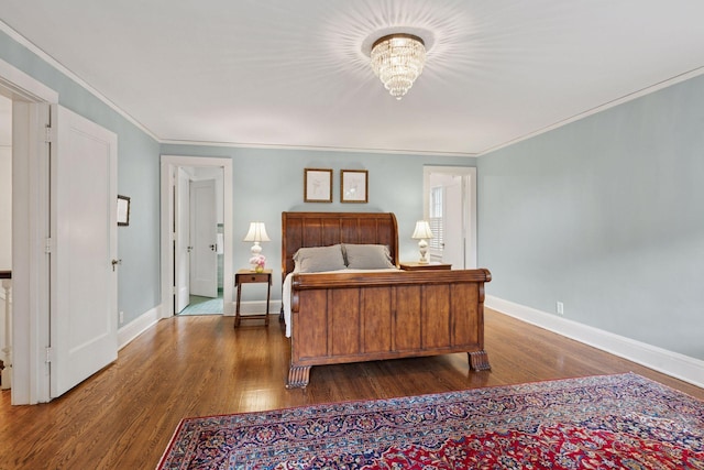196 Mississippi River Blvd S, Saint Paul, MN 55105 - bedroom with wood finished floors, crown molding, and a chandelier