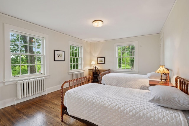 196 Mississippi River Blvd S, Saint Paul, MN 55105 - bedroom featuring radiator heating unit, wood finished floors, and ornamental molding