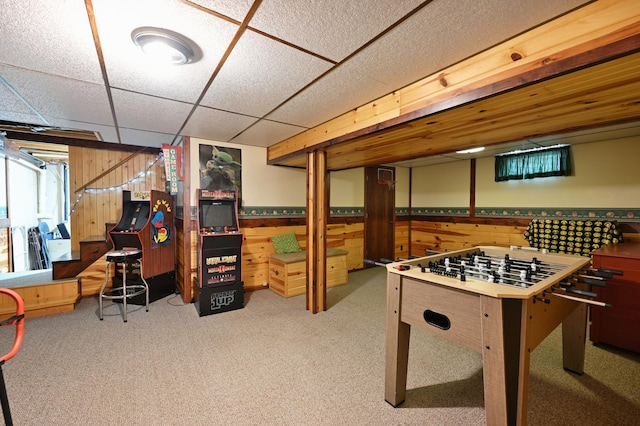14102 Eau Claire Acres Cir, Gordon, WI 54838 - playroom with wooden walls and carpet