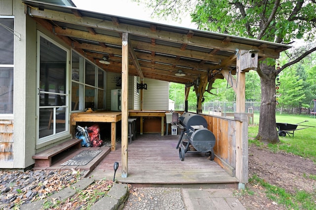 14102 Eau Claire Acres Cir, Gordon, WI 54838 - view of wooden terrace